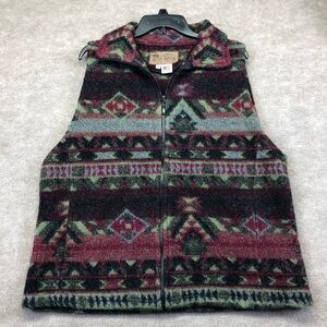 Vintage aztec fleece design vest with pockets. Size XL